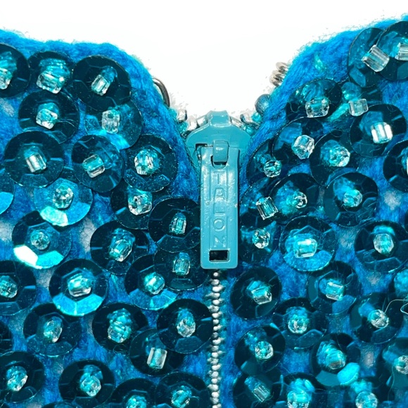 GENE SHELLY'S Elegant Teal Sequin Dress - Picture 9 of 13